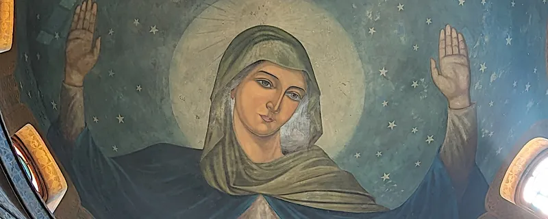 The artwork is housed in the Church of the Blessed Virgin Mary in the Zeitoun district of Cairo